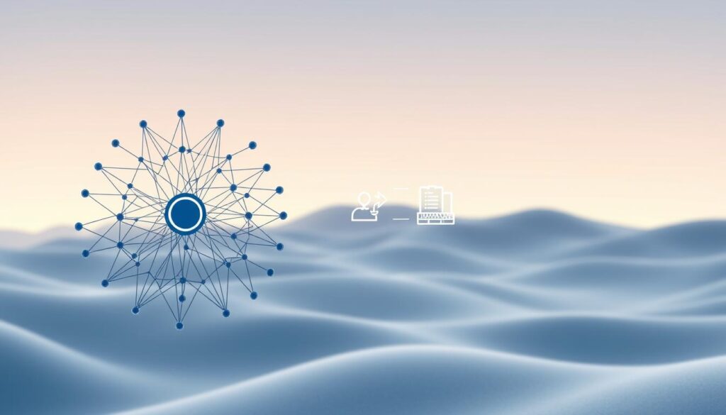 A sleek and futuristic illustration of the fundamental components of large language models (LLMs). In the foreground, a stylized neural network diagram with intricate connections, representing the core architecture of these powerful AI systems. In the middle ground, a trio of minimalist icons symbolizing the key LLM building blocks: training data, machine learning algorithms, and computational hardware. The background features a subtle, gradient-filled landscape, evoking the vast potential and endless possibilities of these transformative language technologies. Lighting is soft and directional, creating depth and emphasizing the clean, modern aesthetic. The overall mood is one of intellectual curiosity, technical mastery, and a glimpse into the future of natural language processing.