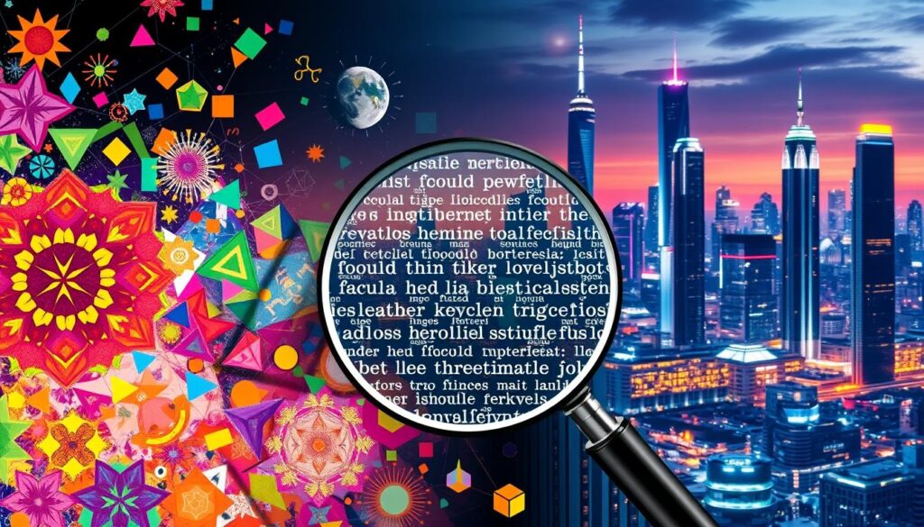 A vibrant collage of various visual elements that symbolize the art of crafting effective prompts for Stable Diffusion. In the foreground, a kaleidoscope of dynamic shapes, colors, and patterns evokes the creativity and imagination required for prompt engineering. The middle ground features a magnifying glass hovering over a series of neatly arranged keywords, hinting at the importance of precision and attention to detail. In the background, a futuristic cityscape with towering skyscrapers and glowing neon lights sets the stage for the cutting-edge technology that powers text-to-image generation. The overall scene exudes a sense of energy, innovation, and the seamless integration of human ingenuity and AI capabilities.